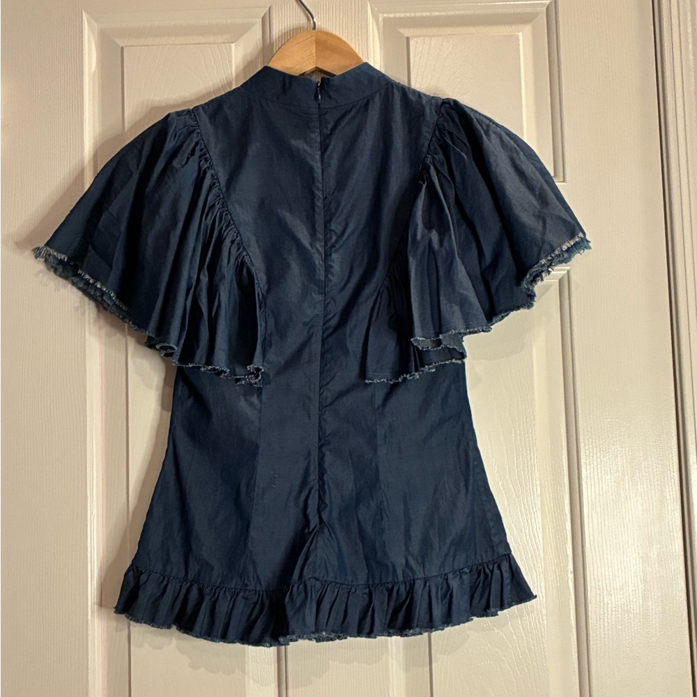 Caroline Constas Navy Blouse - Picture 4 of 11